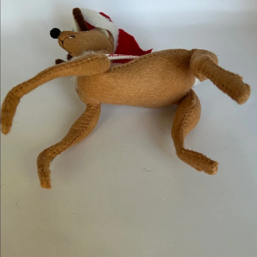 Annalee vintage Reindeer with Santa Hat 1965